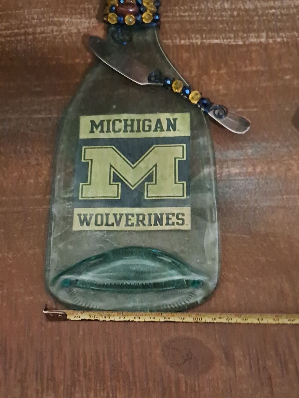 University of Michigan Wolverines Decorative Glass Bottle Charcuterie Board - Picture 5 of 5